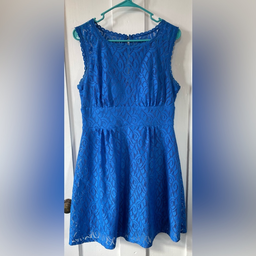 Bright blue lace